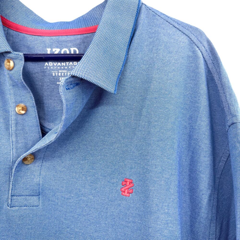 Izod Advantage Performance Size 3XL Natural Stretch Short Sleeve Polo Top Shirt - Picture 3 of 5